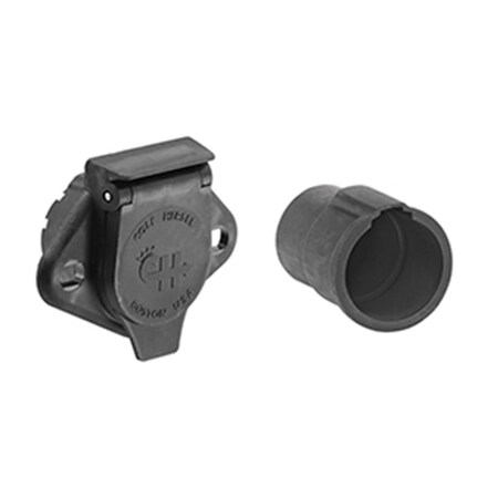 Wesbar 7-Way Round Pin Agricultural Vehicle End Connector- 8 x 5 x 2 in. 787303